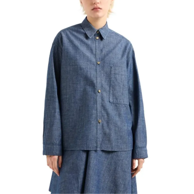 ARMANI EXCHANGEAE SS25 Shirt Women's Blue-1