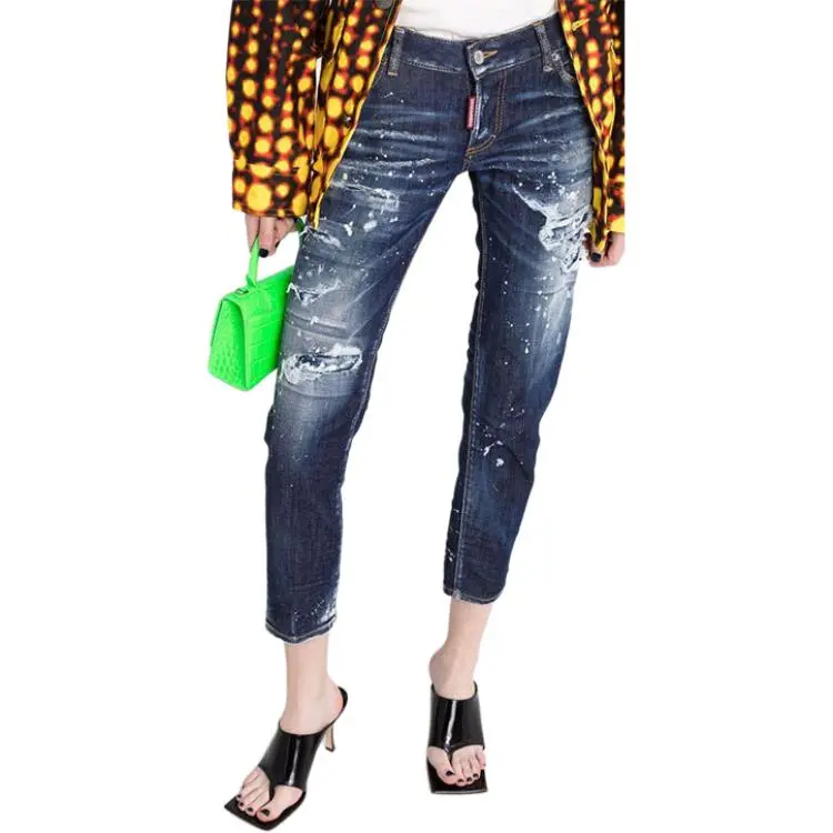 DSQUARED 2 Distressed Paint Splatter Cropped Jeans-2