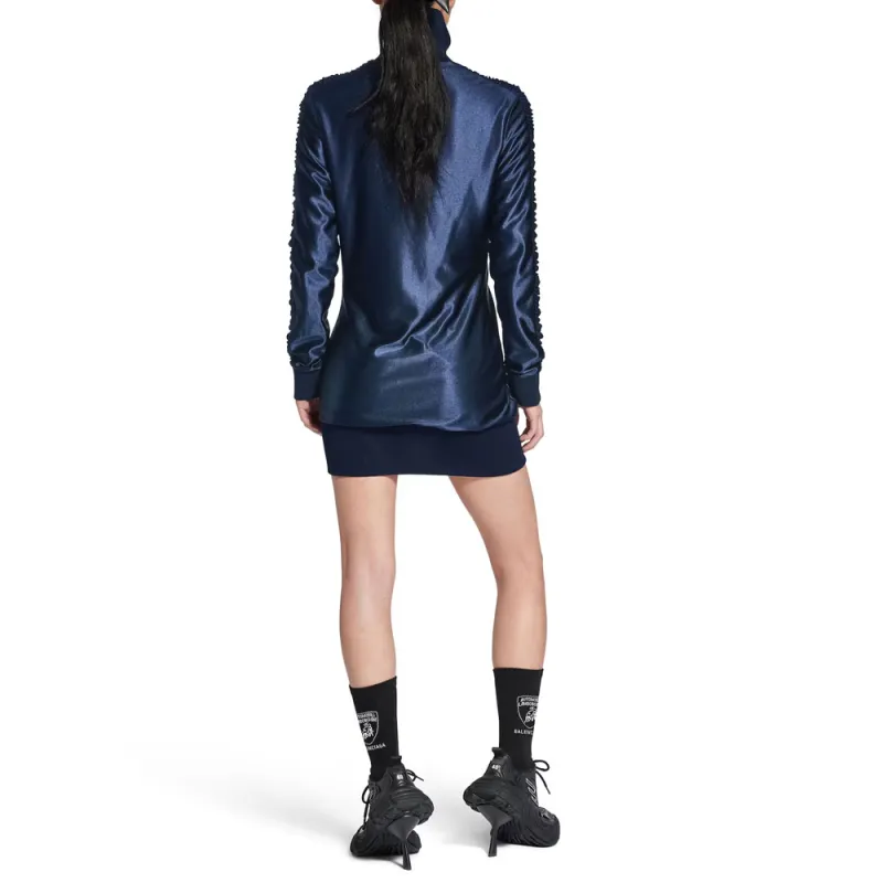 Balenciaga FW25 Long Sleeved Dress Slim Fit Women's Marine Blue-4