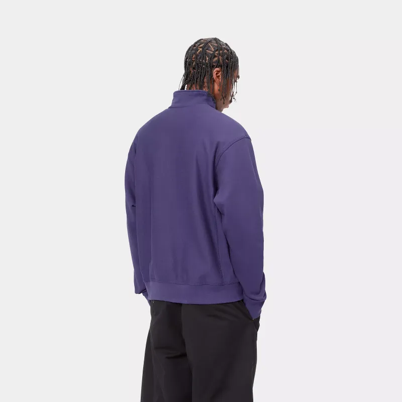 Carhartt WIP American Script FW24 Half Zip Sweatshirt Unisex Purple-4
