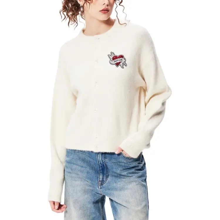 Ed Hardy FW24 Sweater Women's Ivory White-2