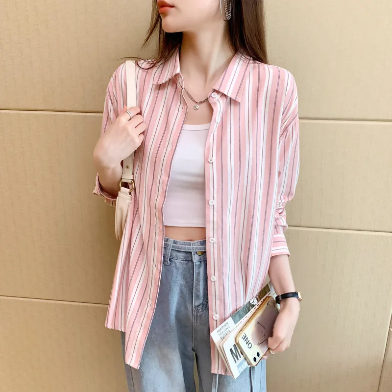 Tonlion Shirts Women's Pink-4