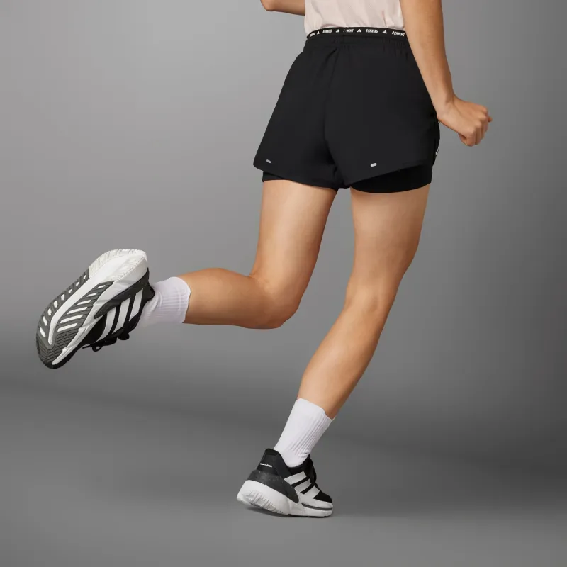 Adidas Free Shipping With AdiClub Own The Run 3 Stripes 2 in 1 Shorts-4