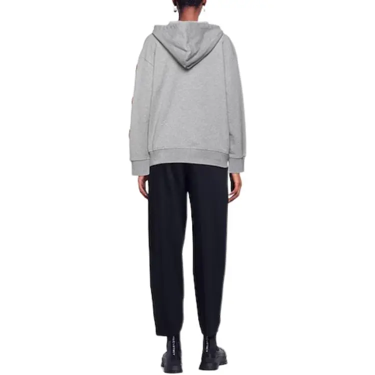 LOVE MOSCHINO Sweatshirt Coat Women's Gray-4