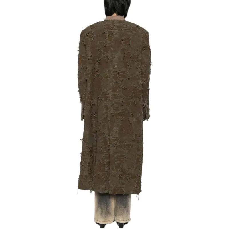 UMA WANG Distressed Single Breasted Coat-3