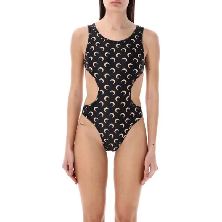 Marine Serre Allover Moon Printed One Piece Swimsuit-2