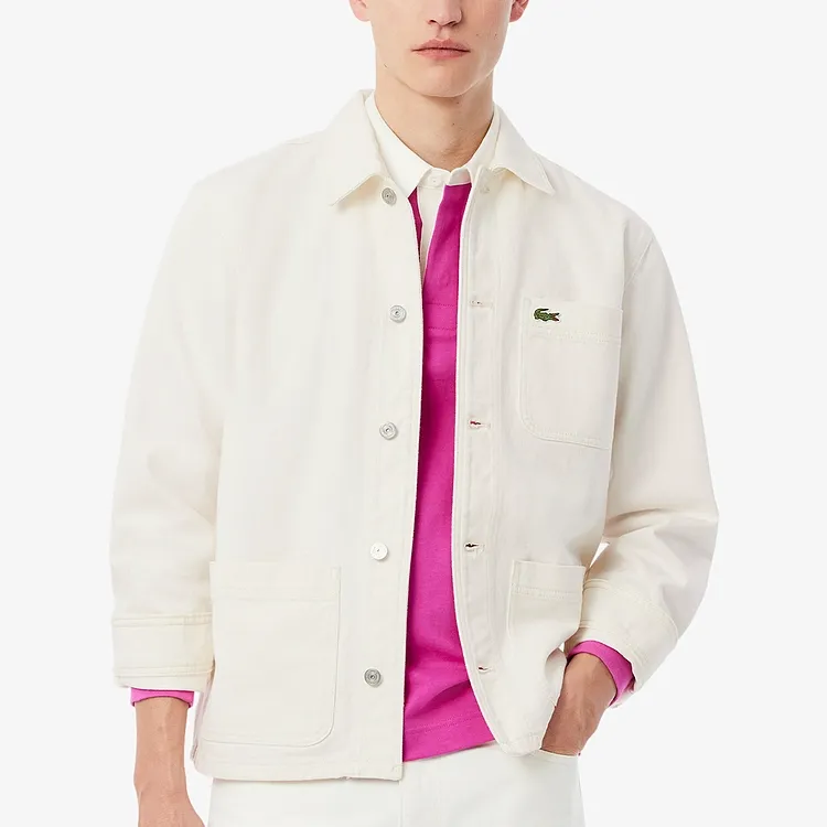 LACOSTE Denim Jacket Men's Ecru-2