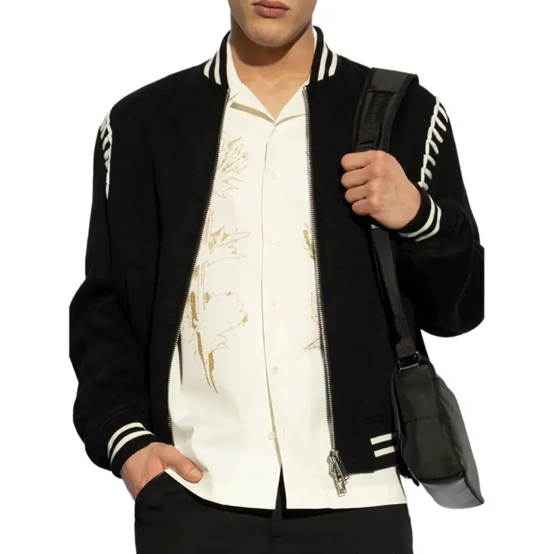 Alexander McQueen Lace Up Detailed Bomber Jacket-2