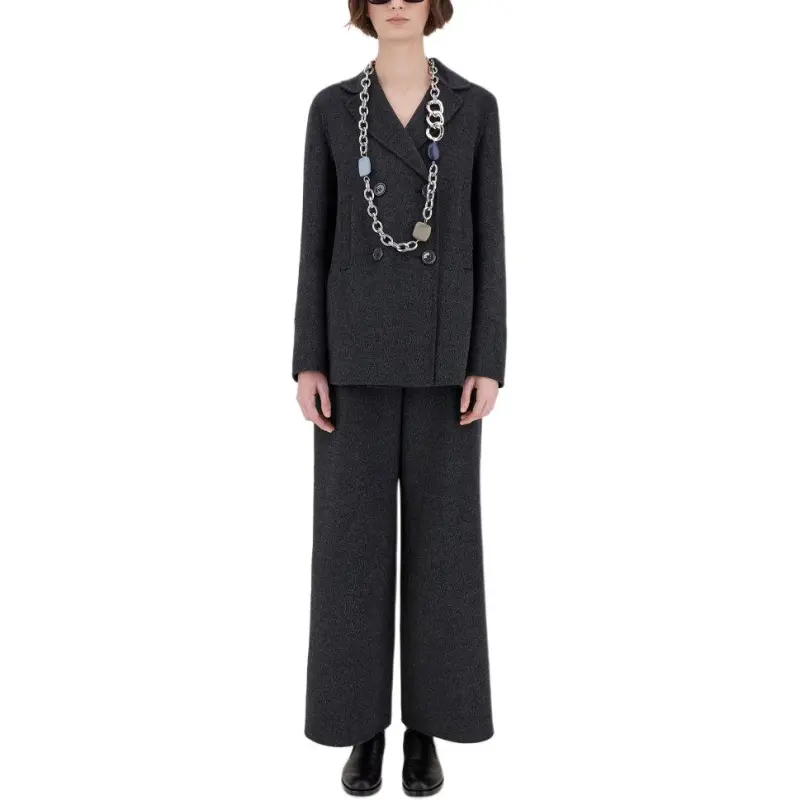 MaxMara Cropped Coat Women's Dark Gray-2