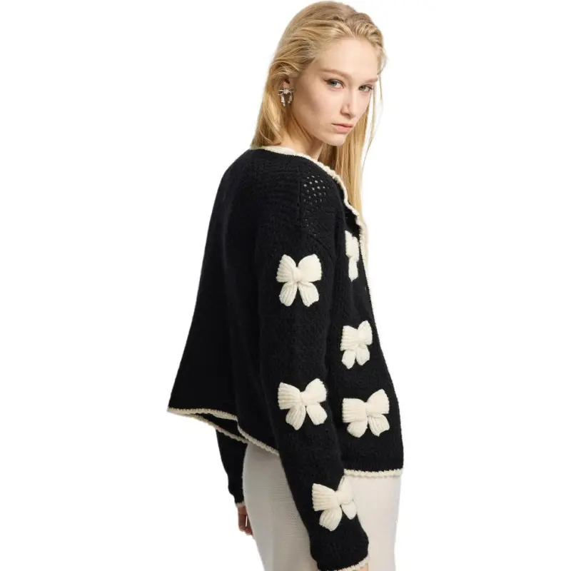 Bebe FW24 Knitwear Women's Black White-5
