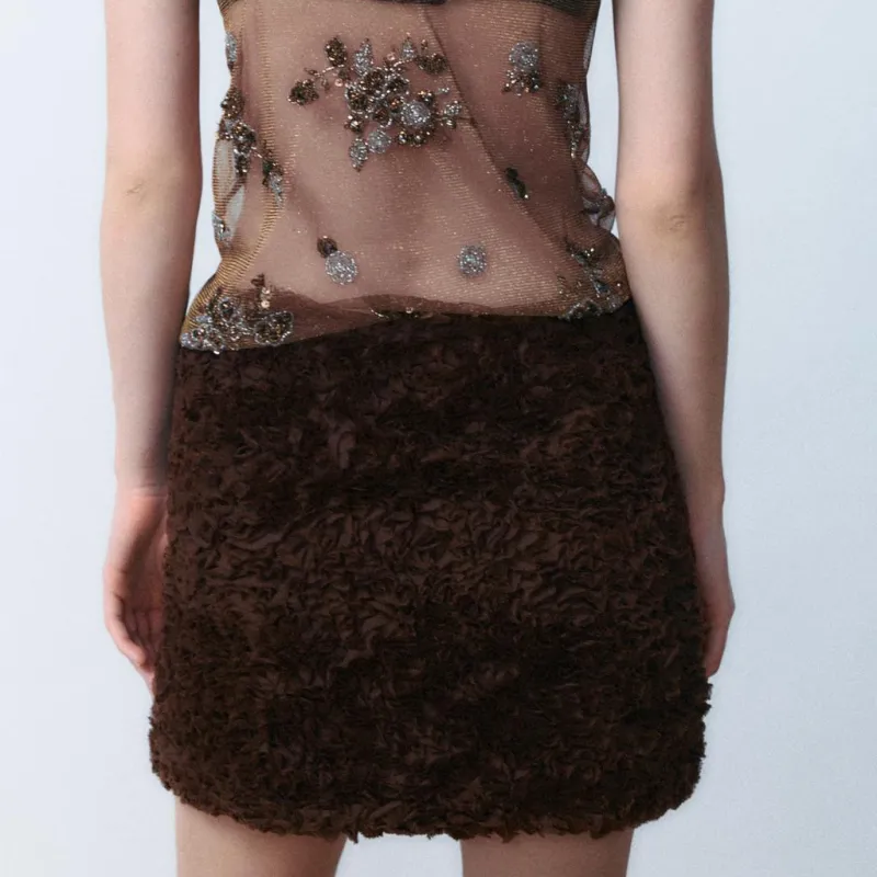 ZARA Casual Short Skirts Women's Brown-5