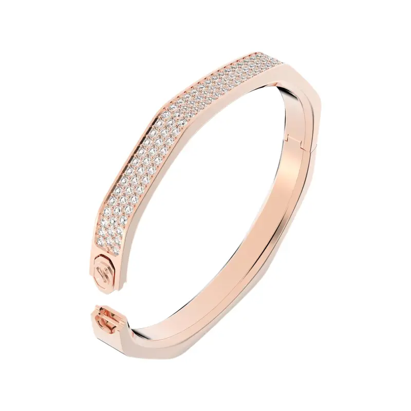 Swarovski Crystal, Rose Gold Tone Plated Bangles Unisex Gold-2