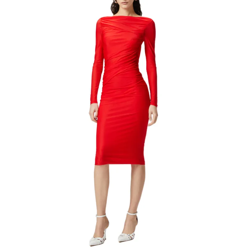 PINKO Beggin Slim Fit Calf Length Jersey Dress-3