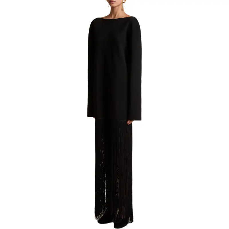 KHAITE FW24 Paley Dress Long Sleeved Dress Women's Black/Black-2