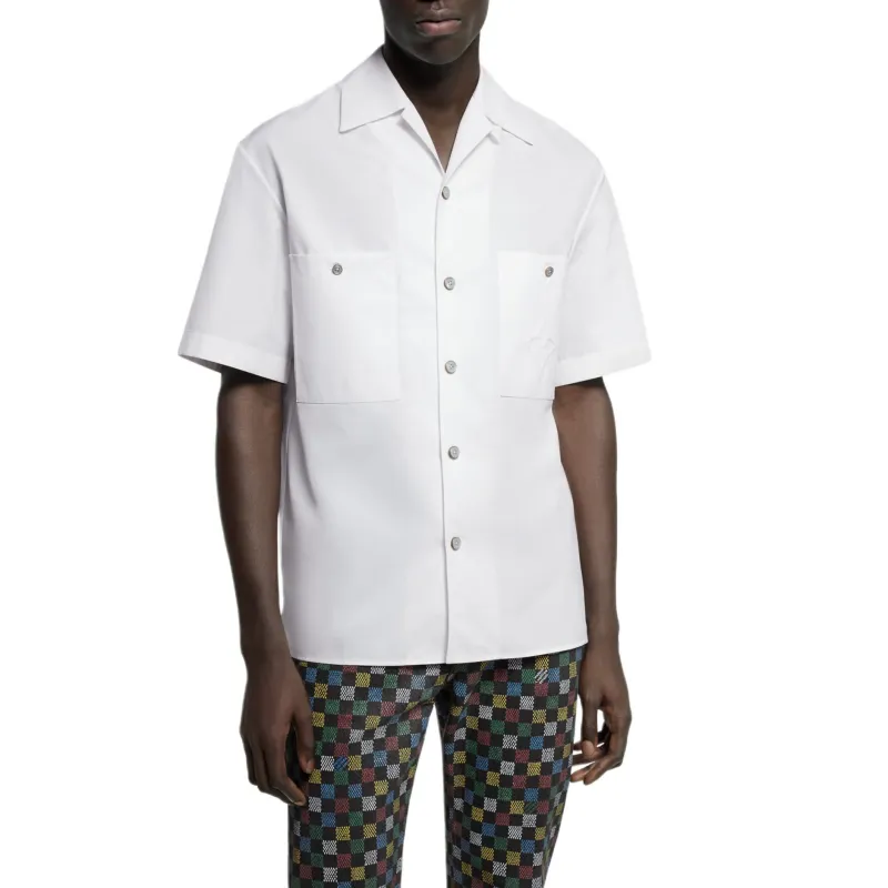 Lv Signature Short Sleeved Cotton Shirt-2