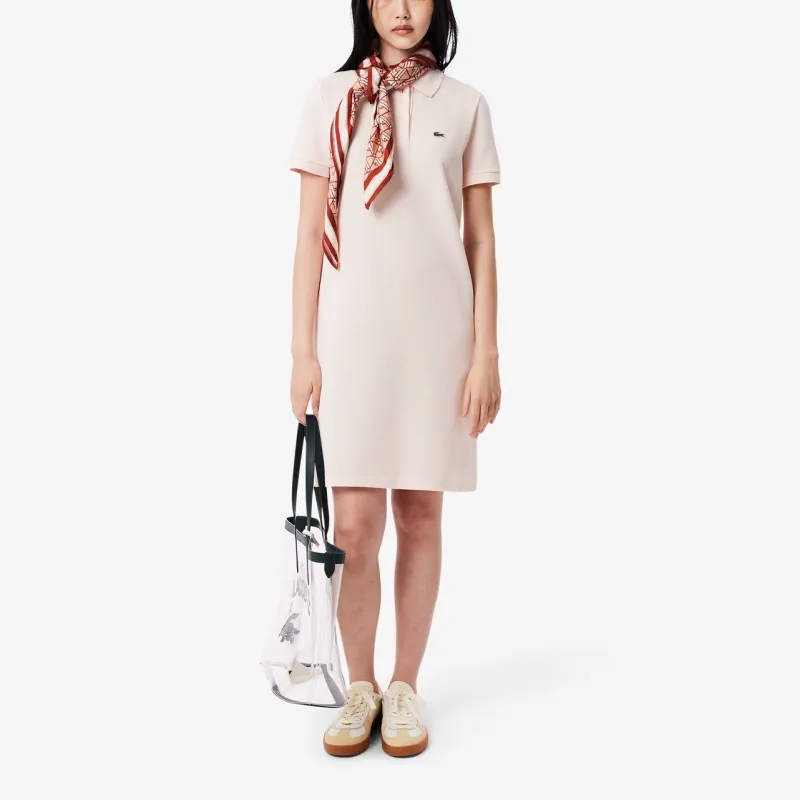 LACOSTE Short Sleeved Dress Women's Light Pink-1
