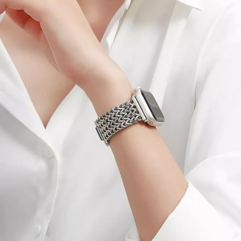 KVZUVUU Apple Compatibility Watch Band Stainless Steel Material-3