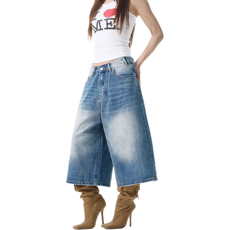 WLNEXT Loose Fit Jeans With A Cool And Stylish Premium Feel, Capri Pants, Luxury Streetwear Pants Unisex-2