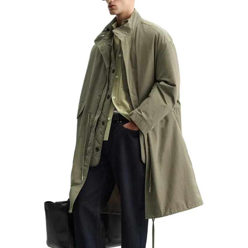 ZARA Trench Coats Men Khaki-1