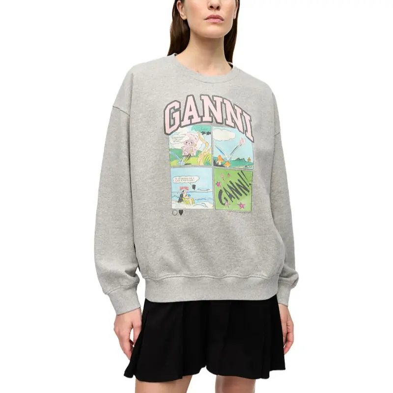 GANNI Logo Printed Oversized Sweatshirt-1