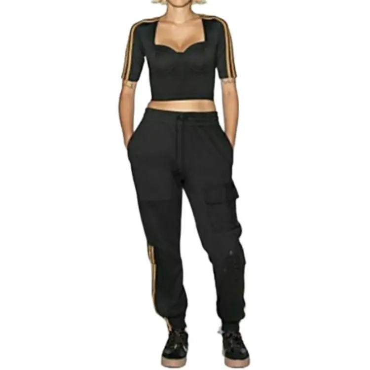Adidas Ivy Park Circular Knit Crop Top Black-2
