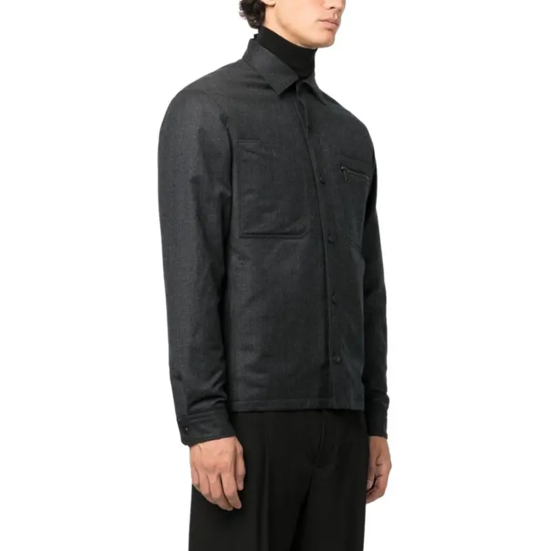 Ermenegildo Zegna Buttoned Long Sleeved Overshirt-6