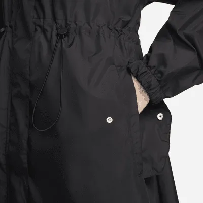 Nike Sportswear Essential Trench Coat 'Black/White'-3