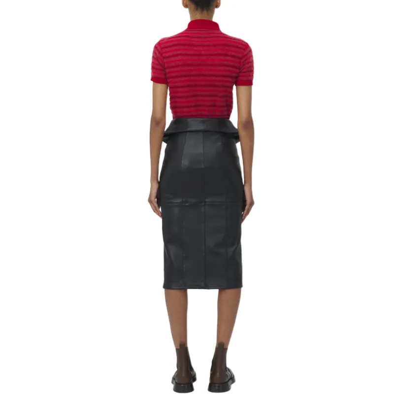 Alexander McQueen Fold Over Waist Leather Skirt-2