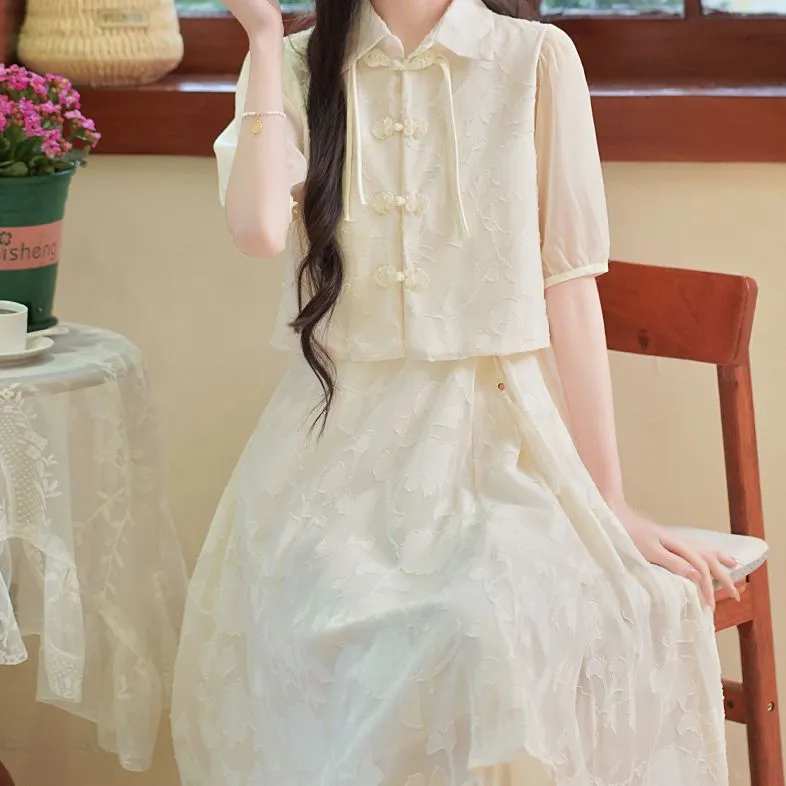 SONDR Two Piece Skirt Sets Women's White-3