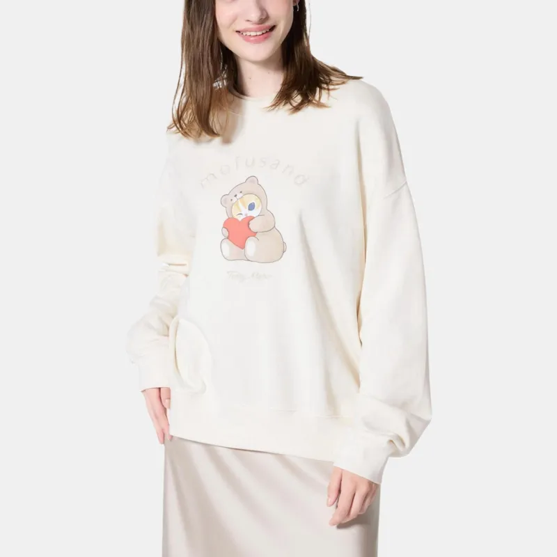 UNIQLO Shark Cat Collaboration Sweatshirts Women's Ivory-1
