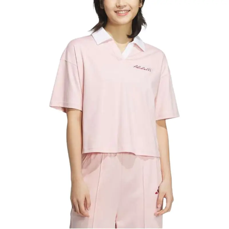 Adidas VERBIAGE Polo Shirt Women's Light Pink-1