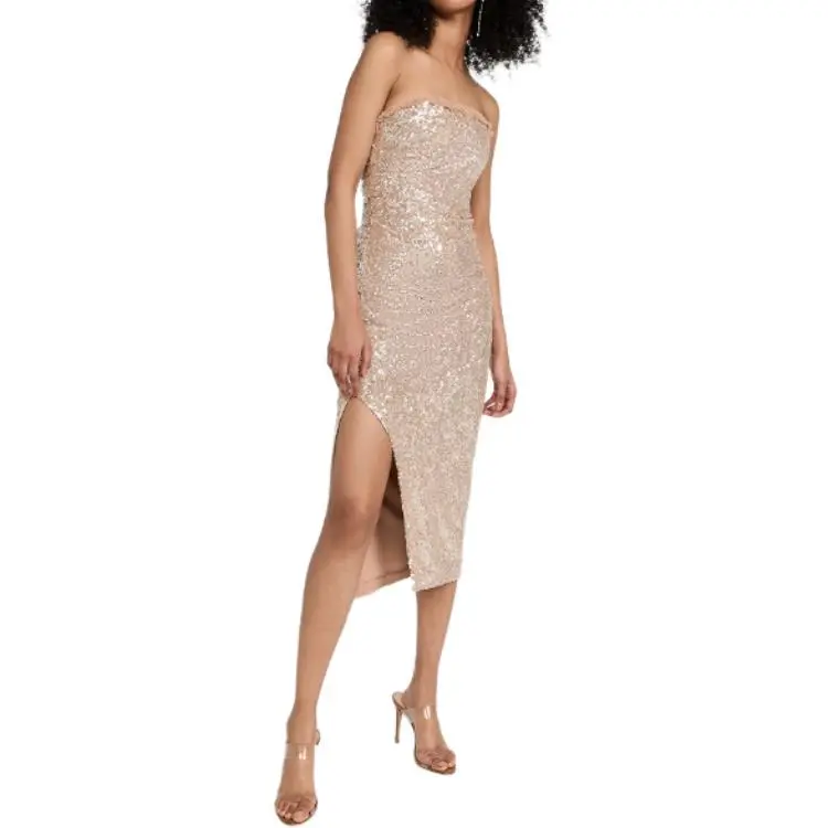 NEEDLE & THREAD Stellar Gloss Strapless Dress-3