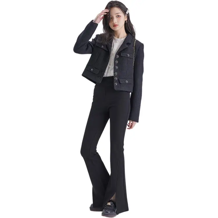 DEAR DEER PUFF Casual Pants Women's Black-2