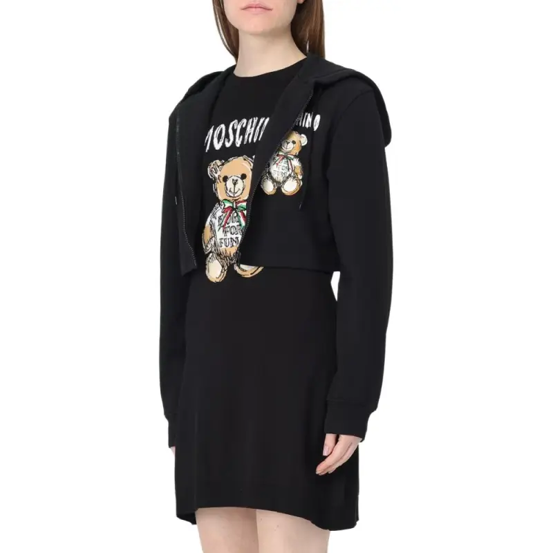 MOSCHINO Teddy Bear Logo Cropped Hoodie-3