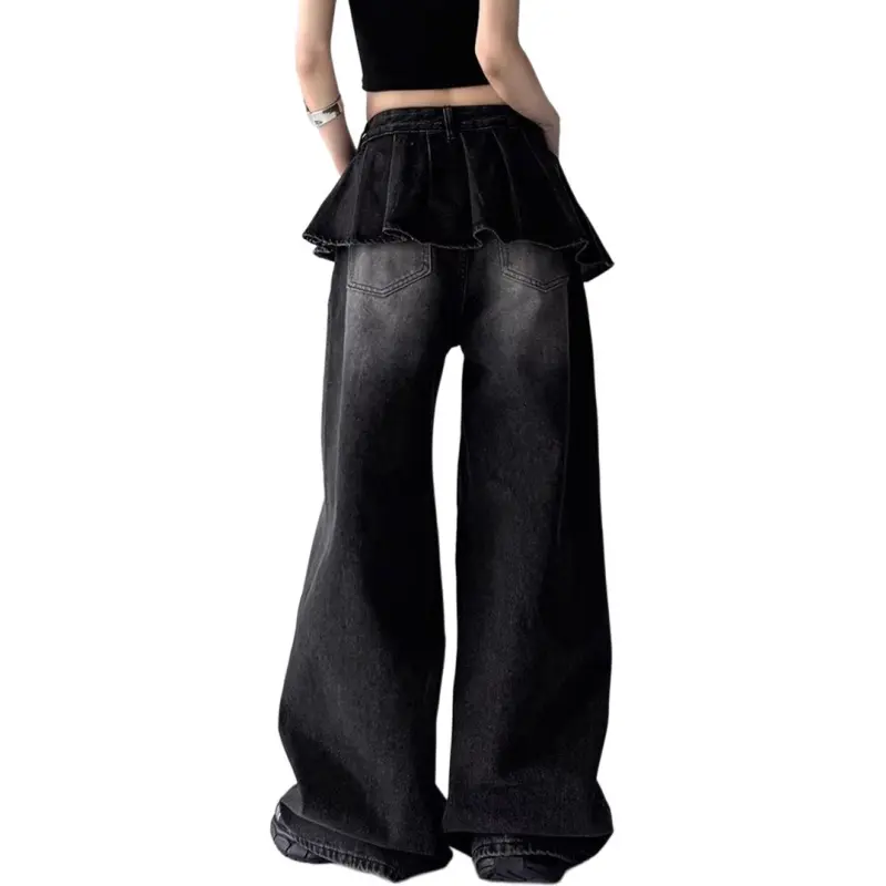 NHZN Jeans Women's Black Gray Color-4