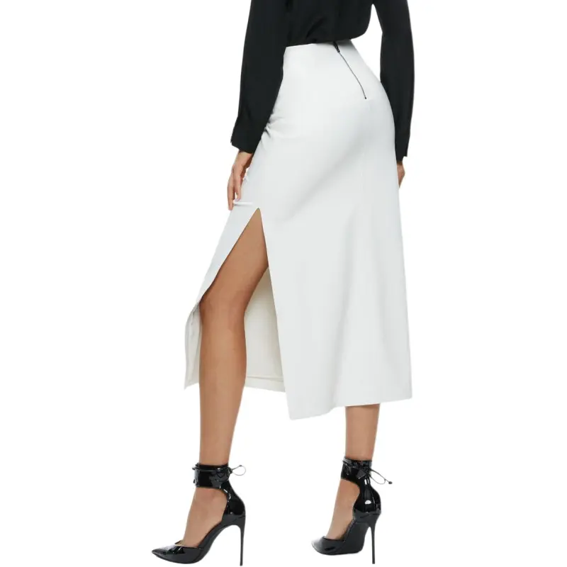 SportMax Denim Long Skirts Women's White-4