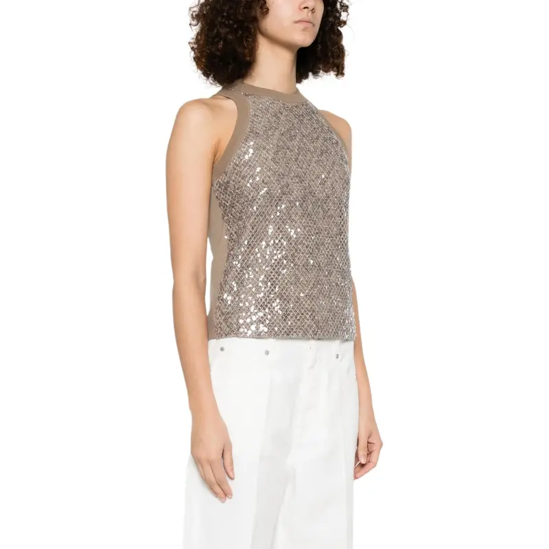 Brunello Cucinelli Sequinned Tank Top-3