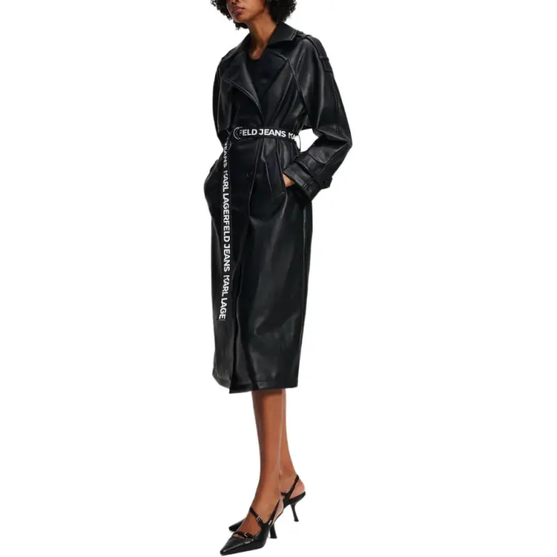 KARL LAGERFELD / Karl Lagerfeld Jeans Faux leather Trench Coat-4