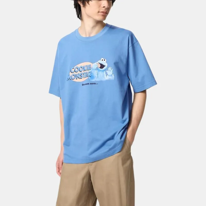 Sesame Street X UNIQLO Sesame Street Collaboration T Shirts Unisex Blue-3