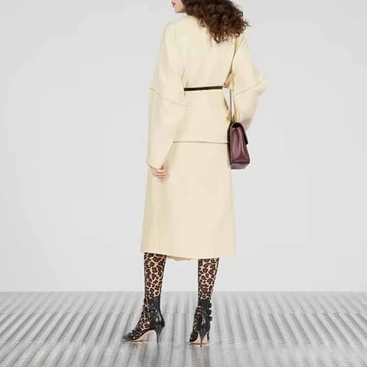GUCCI Asymmetrical Wrap Linen Skirt-1