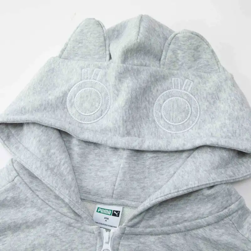 PUMA NEKO GRAPHIC T7 FZ HOODIE Sweatshirt Unisex Light Mixed Gray-4
