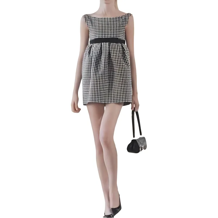 CELINE SS25 Sleeveless Dress Women's Black White-2