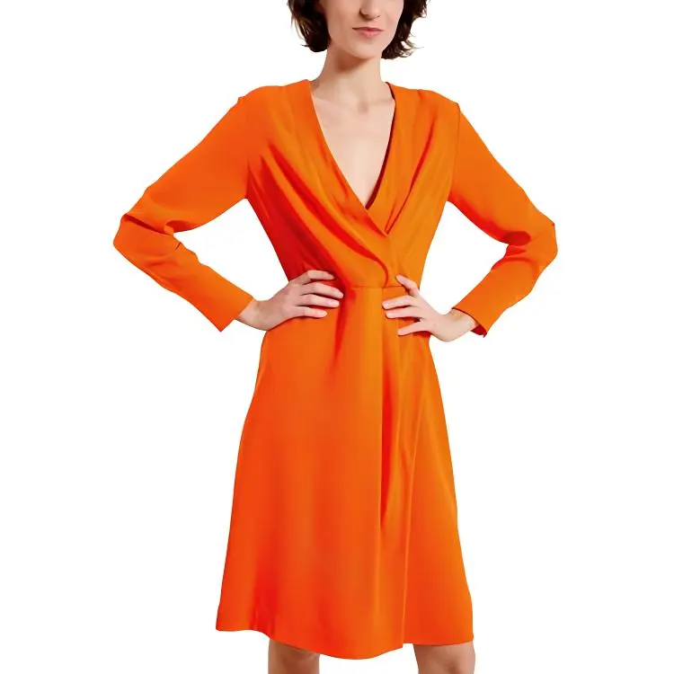INES DE LA FRESSANGE Long Sleeved Dress Women's Orange-1
