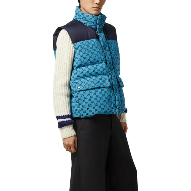 GUCCI SS24 Down Vest Jacket Men's Blue-4