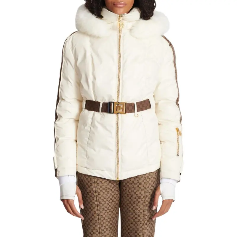 BALMAIN Pb Monogram Belted Ski Jacket-4