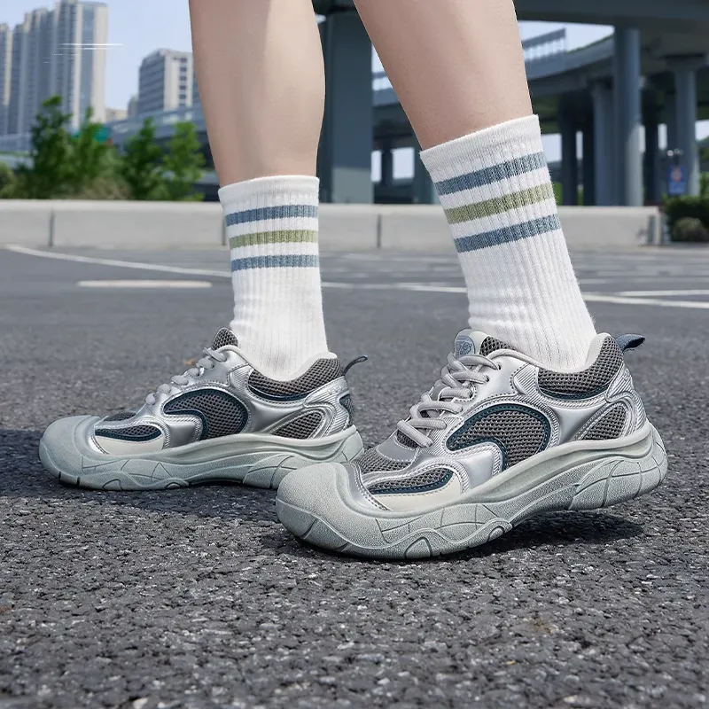 Feiyue Wear-Resistant Waterproof And Breathable Low-Top Casual Shoes Women's Silver Gray-3