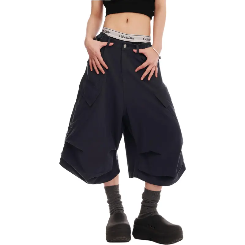 VINMUK Cargo Shorts Unisex Black-13