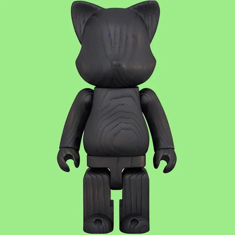 BE@RBRICK Nyabrick Karimoku Black Cat Floatation Black-2