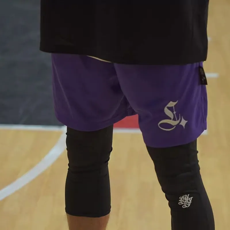 LUSHISI Basketball Shorts Unisex Purple-2