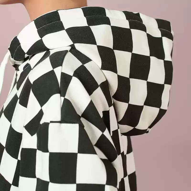Vans Sweatshirts Women's Black White Checkerboard-5
